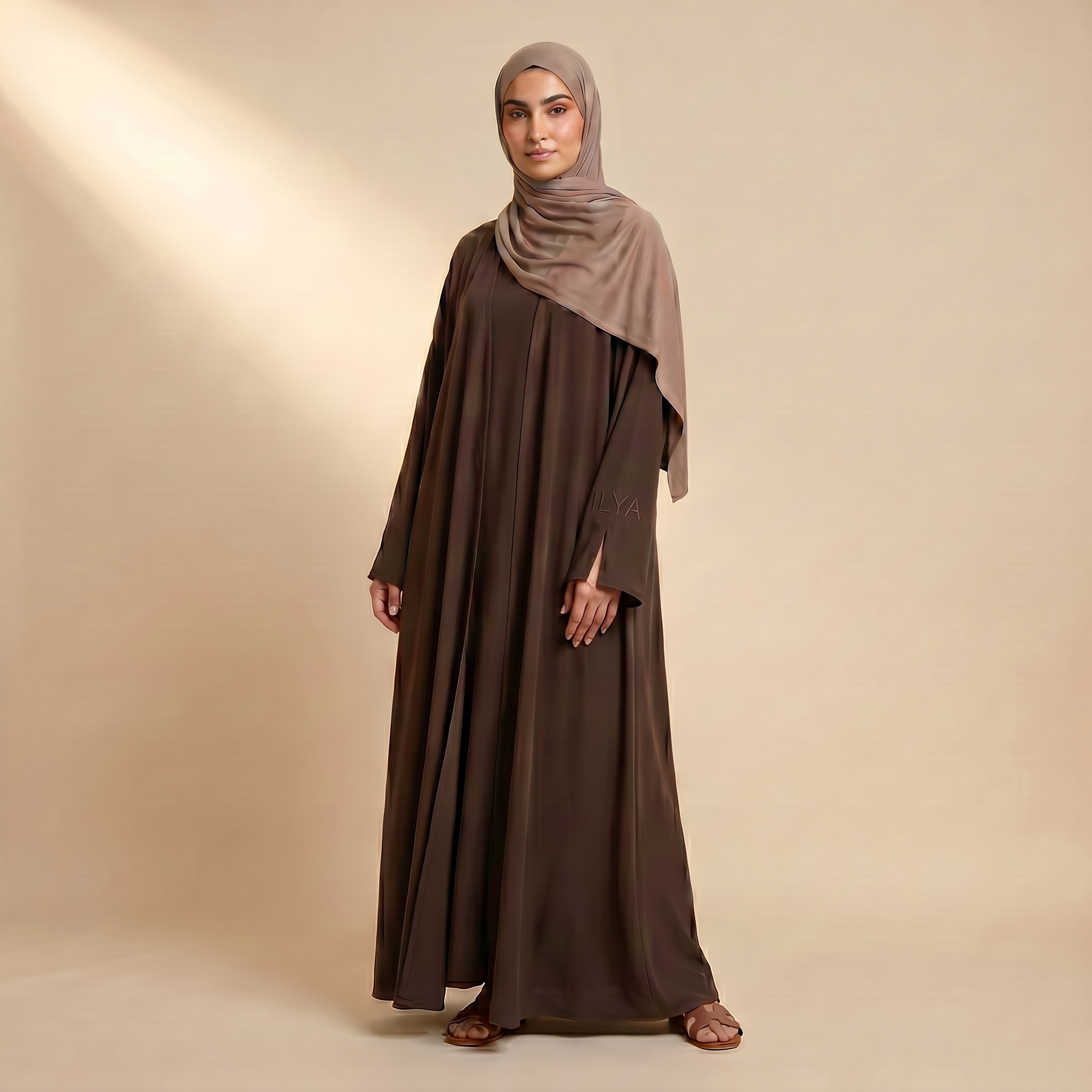 DRAPE ILYA DEEP BROWN ABAYA