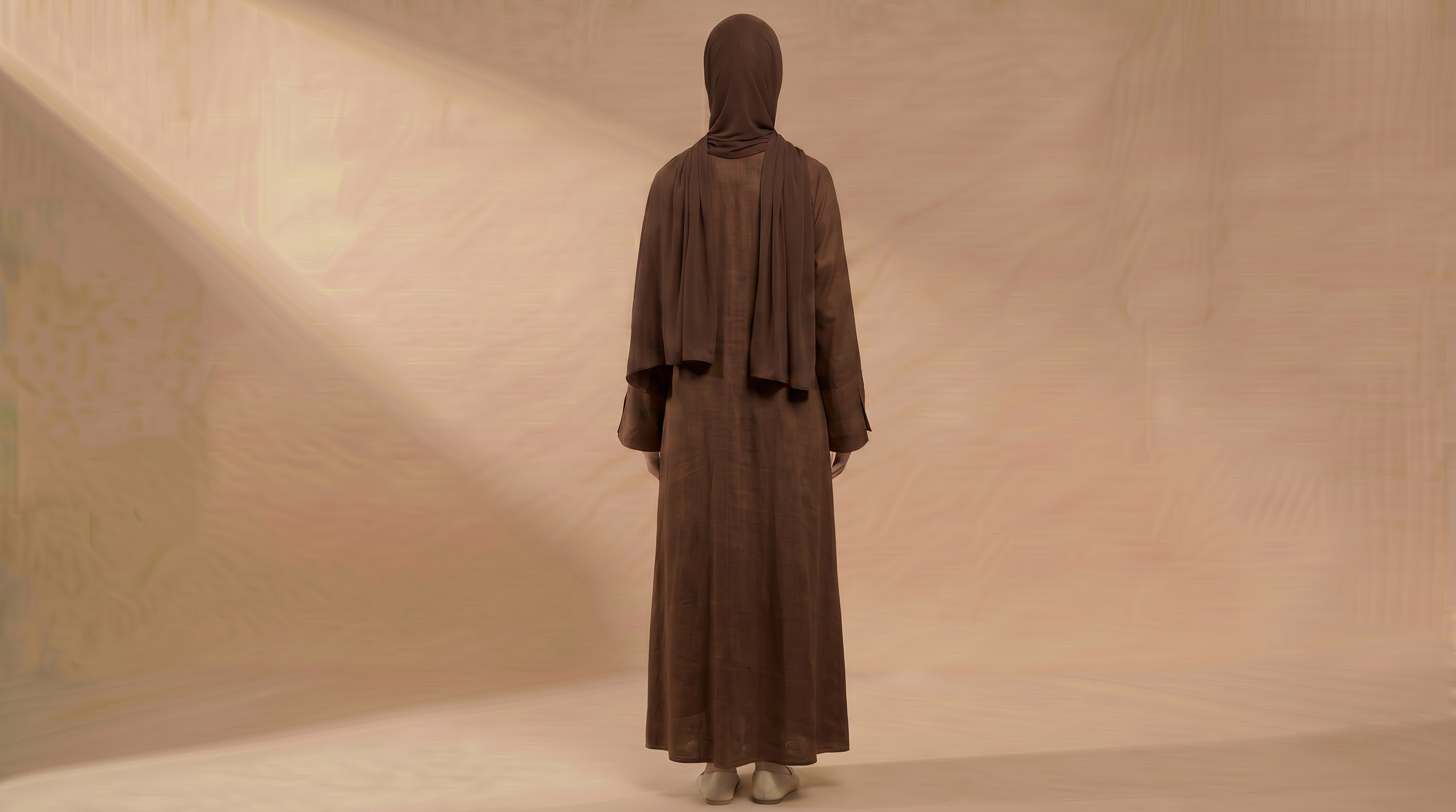LINEN ILYA COCOA ABAYA