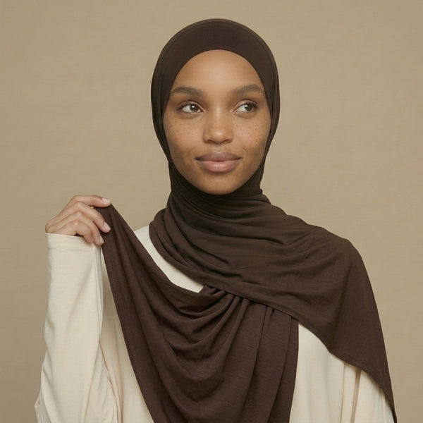 Premium Jersey Hijab i Espresso