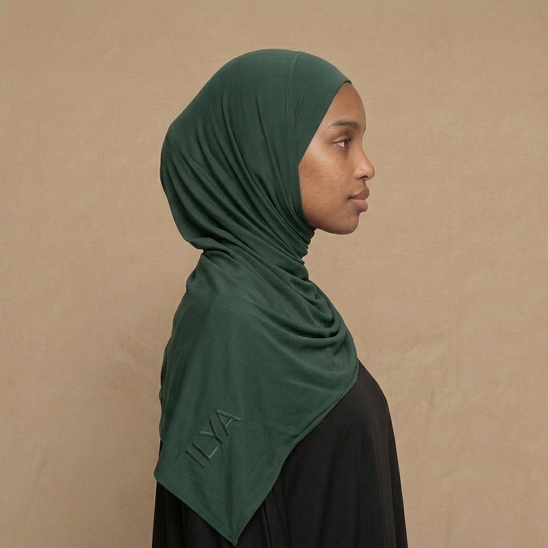 Premium Jersey Hijab i Forest Green