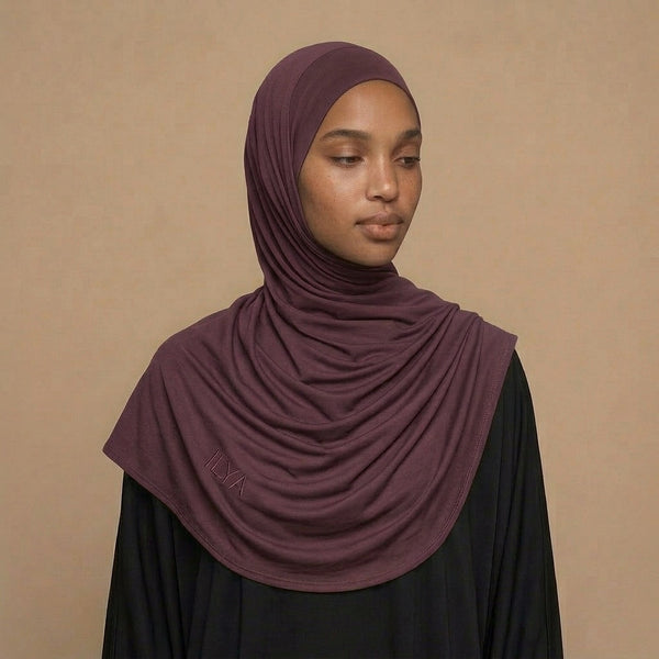 Premium Jersey Hijab i Plum