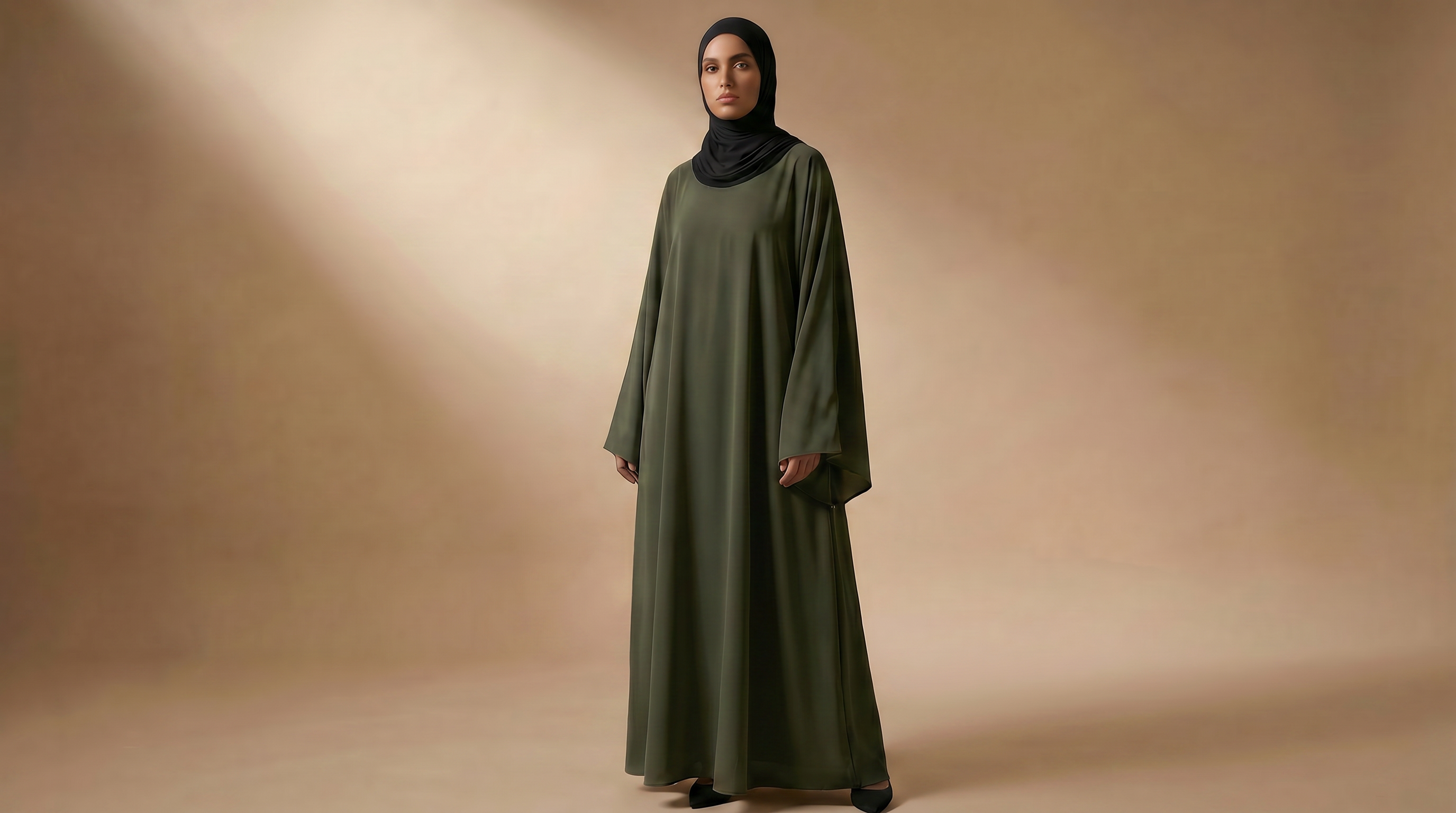 ILYA ESSENTIAL OLIVE GREEN ABAYA