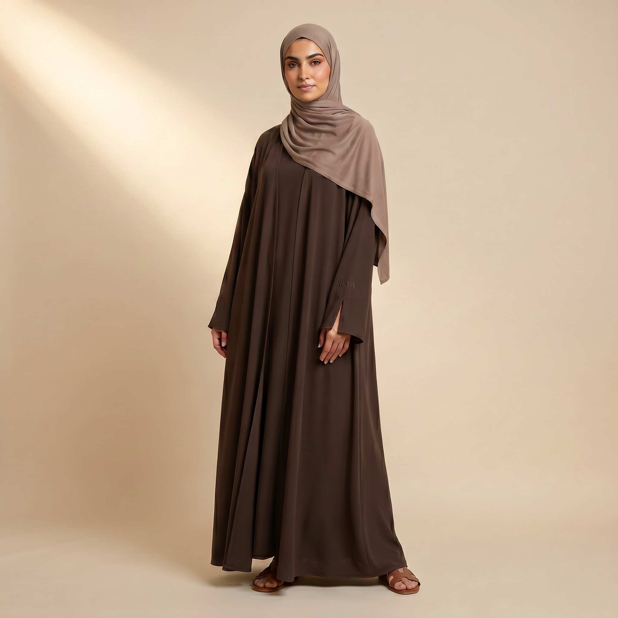 DRAPE ILYA DEEP BROWN ABAYA