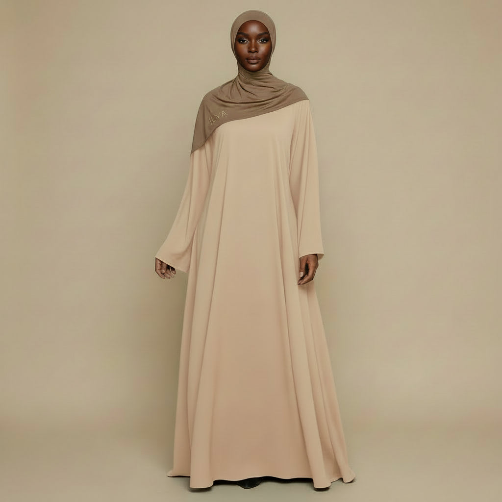 ILYA essential cream desert abaya