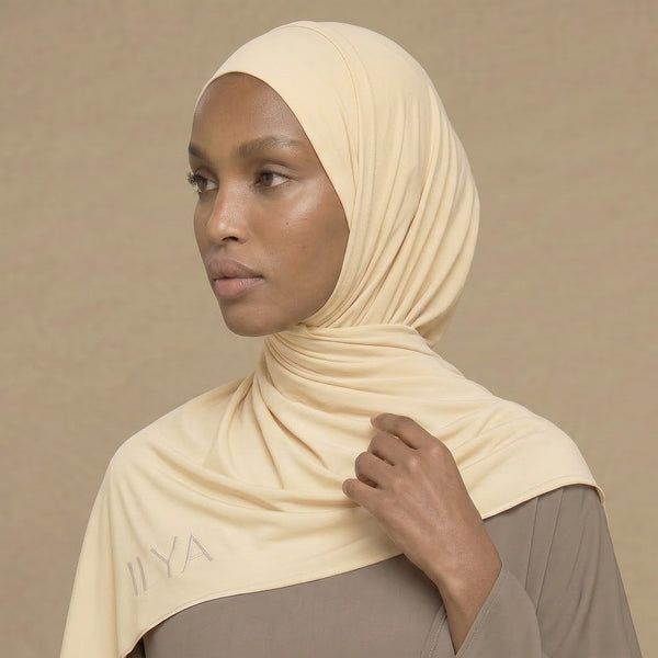Premium Jersey Hijab i Butter Yellow