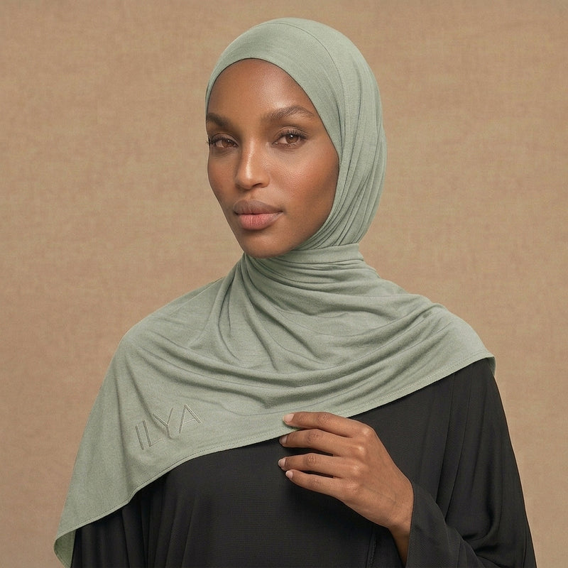 Premium Jersey Hijab i Sage