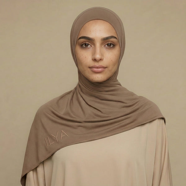 Premium Jersey Hijab i I , Warm Mocha