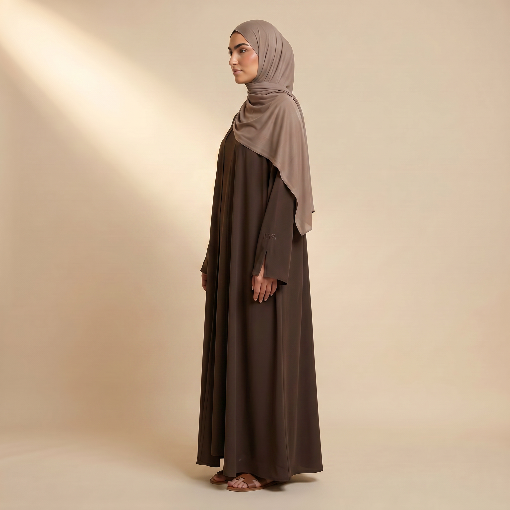 DRAPE ILYA DEEP BROWN ABAYA